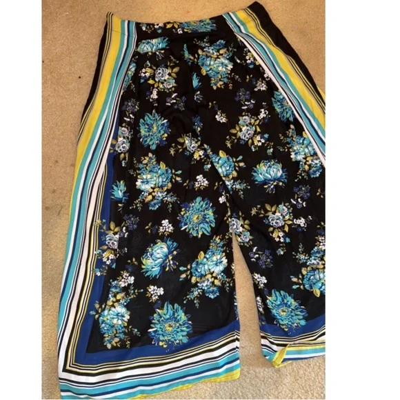 NWT Ashley Stewart Floral High Waist Palazzo Pants - Picture 7 of 7